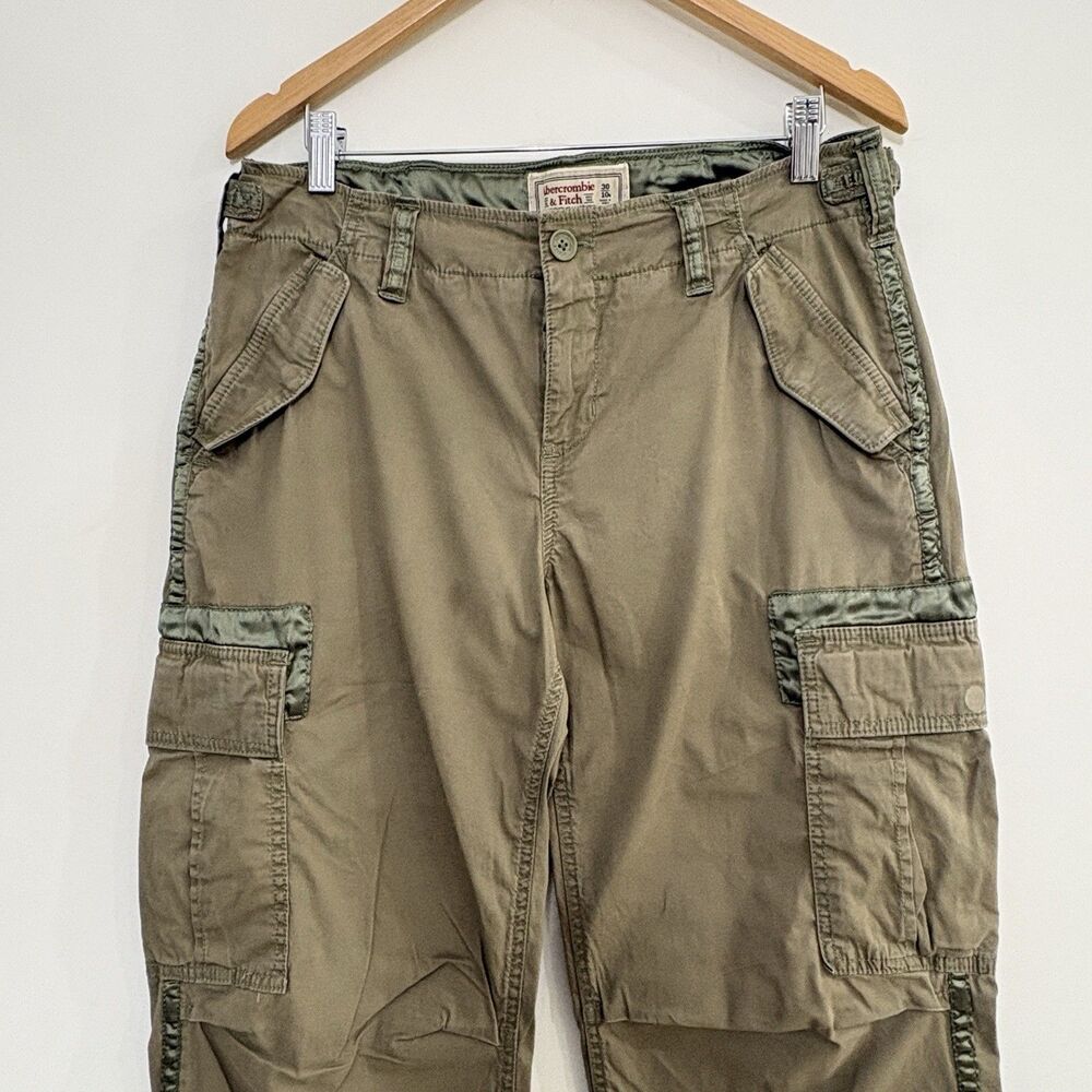 Vintage Abercrombie & Fitch Baggy Cargo Pants Womens Sz 10 Paratrooper 90s Y2K - Picture 3 of 10